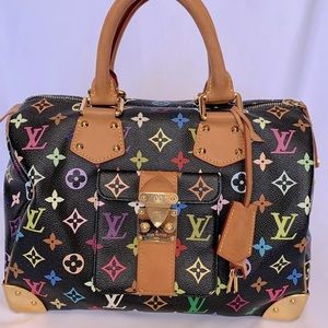 Louis Vuitton Multicolor Monogram Canvas Satchel on Black